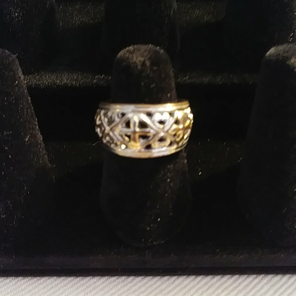 Sterling Silver Cross Wide Band Ring